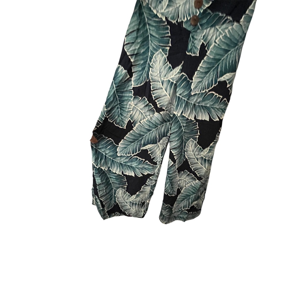 Hawaiian Wide Leg Palazzo Pants Blue Tropical Small - Picture 3 of 7